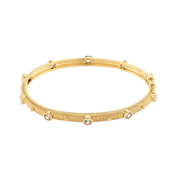 CZ Station Omega Bangle Bracelet - Picture 1 of 1